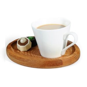 Biradlı GRV-1819 Oval Ahşap Nescafe Sunum Takımı, 14x18 cm