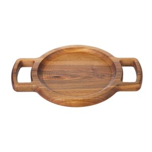 Biradlı GRV-1890 Çift Kulplu Sunum Tahtası, 34x24 cm, Ceviz