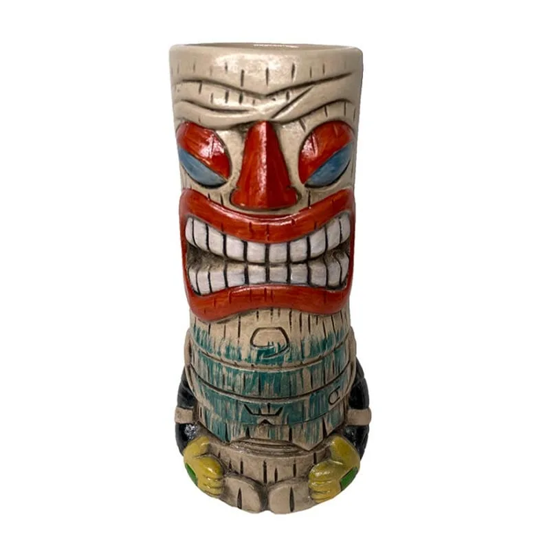 Biradlı GRV-20226 Seramik Tiki Kokteyl Bardağı, 7.3x19.5 cm, 380 cc