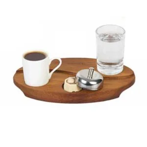 Biradlı GRV-339 Çekirdek Model Ahşap Türk Kahve Sunum Seti, 23x14 cm