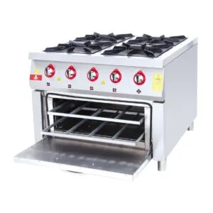 DRN Kuzine Fırınlı Ocak 4'lü 100x100 Gazlı