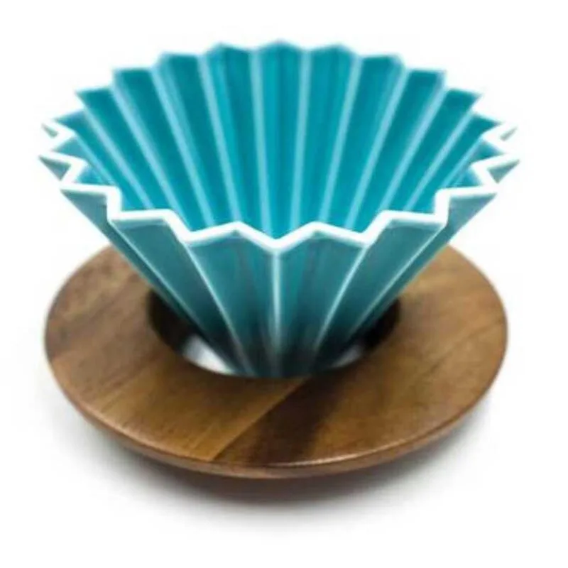 Epinox ASD-10 Ahşap Standlı Seramik Dripper Turkuaz