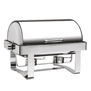 Öztiryakiler Chafing Dish, 180 Derece Açılır Kapak, Düz Ayak, Kızaklı, Isıtıcısız