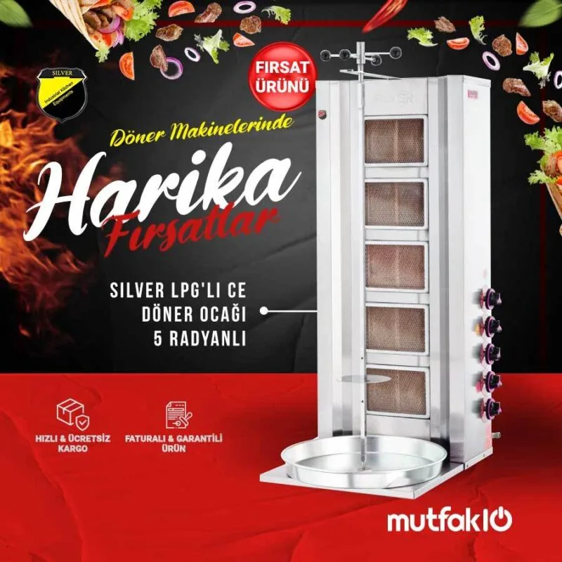Silverinox LPG'li CE Döner Ocağı 5 Radyanlı
