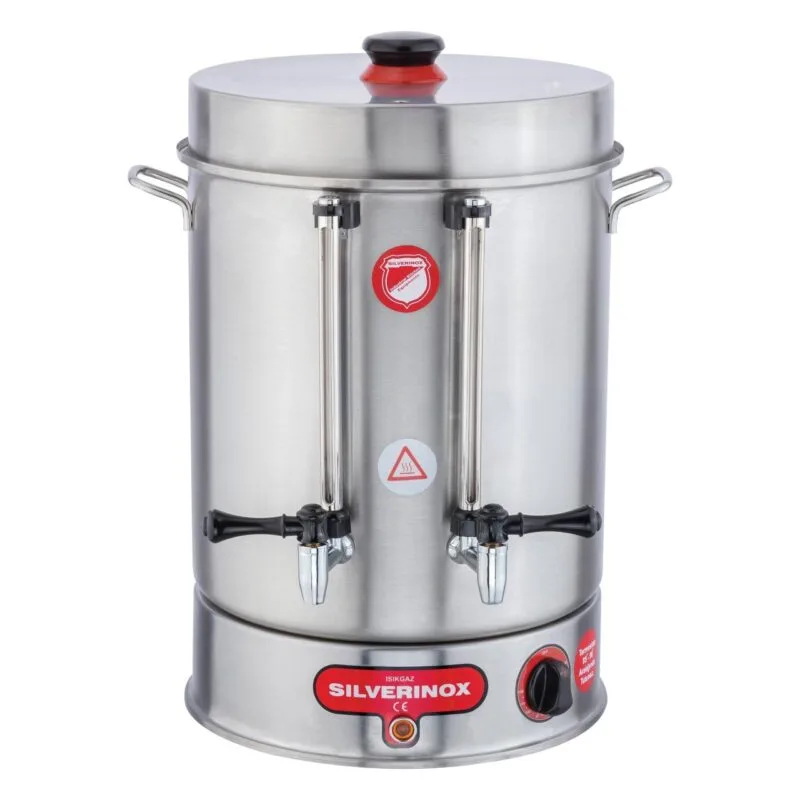 Silverinox Çevirmeli Metal Musluklu çay makinesi 7 Lt 60 Bardak Kapasiteli