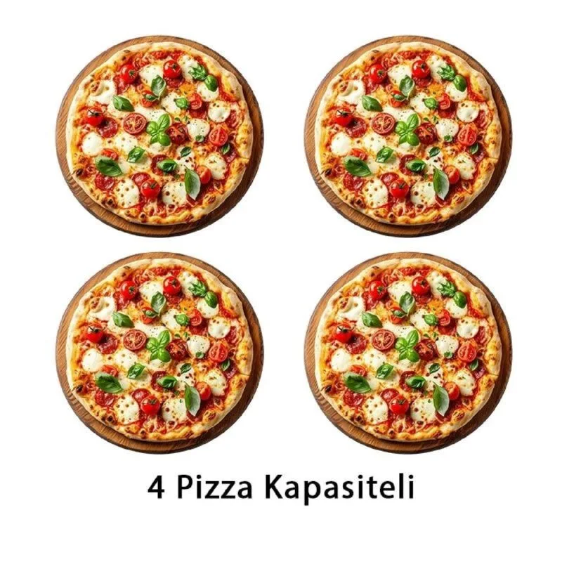 SilverInox PF-52 25 cm x 4 Pizza Kapasiteli Pizza Fırını Tek Katlı Elektrikli 380 V