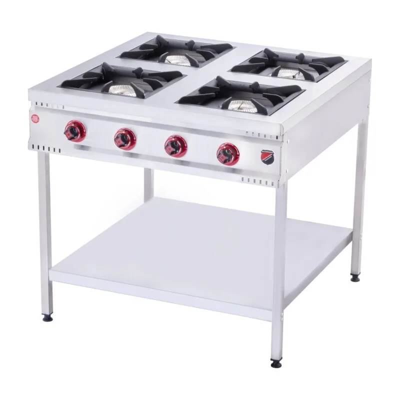 Silverinox Taban Raflı Midi Ocak 4 Back Doğalgazlı