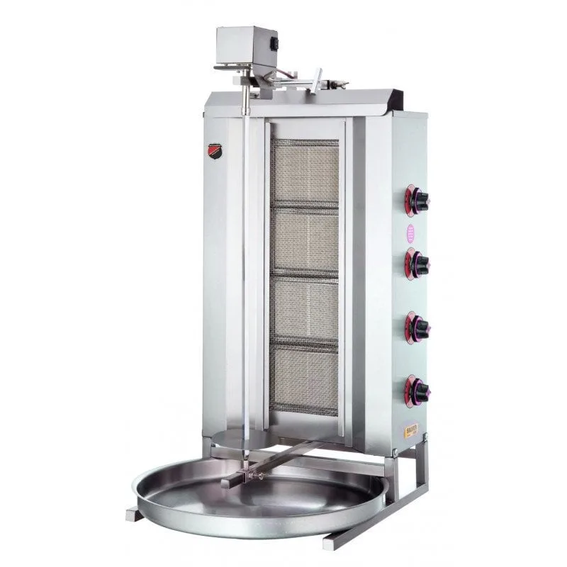 Silverinox Üstten Motorlu Doğalgazlı CE Döner Ocağı 4 Radyanlı