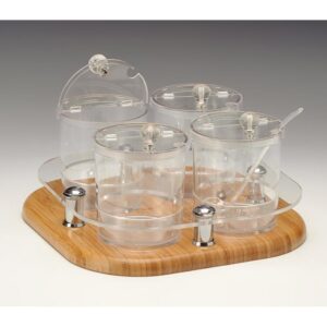 Zicco ZCP-698 Polikarbon Sosluk Reçellik Baharatlık Standı 4'lü 30x30x17 cm