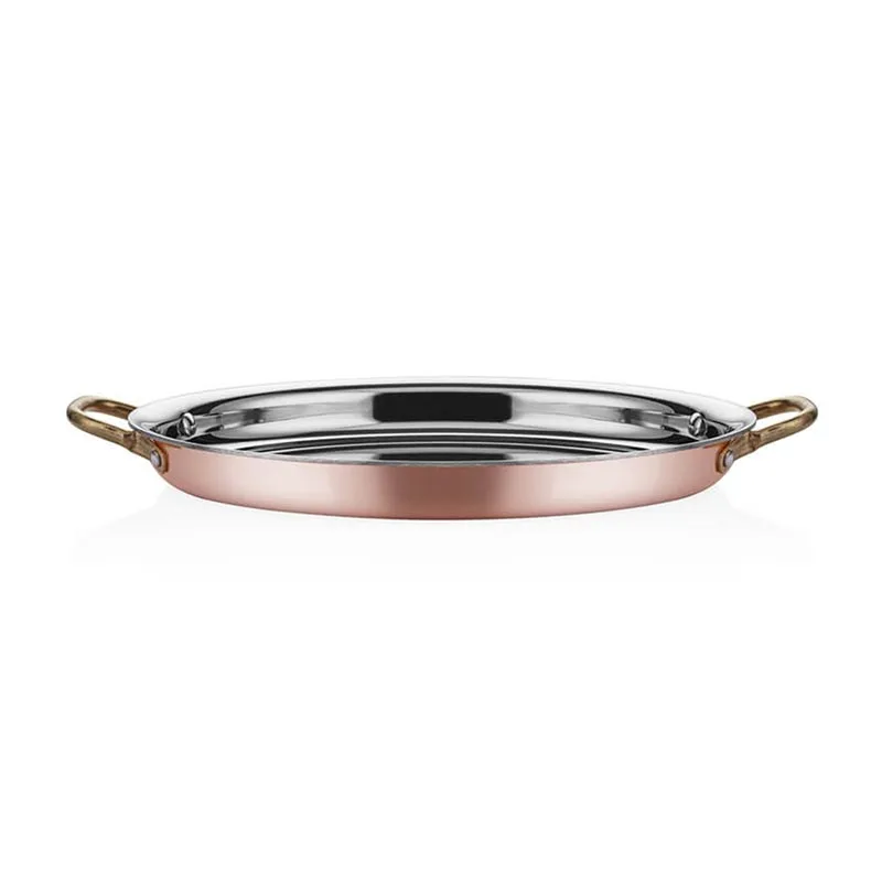 Altınbaşak A 101OS 28 Multi Metal Bakır Oval Sığ Omlet Tavası 28x21 cm