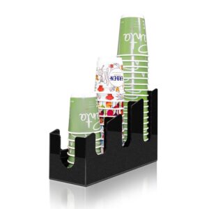 Coffee Tech Bardaklık ve Kapaklık Standı, Pleksi, 106x314x200 mm