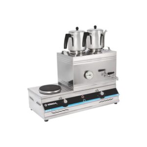 Görkem Çay Ocağı Üç Demlikli Yuvarlak Pleytli Elektrikli 60 L