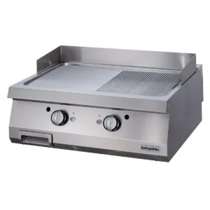 Öztiryakiler 700 Seri OGG 8070 Grill Plate,Yarı Oluklu, Gazlı, 80x70 cm, Sert Krom Kaplı, 6644