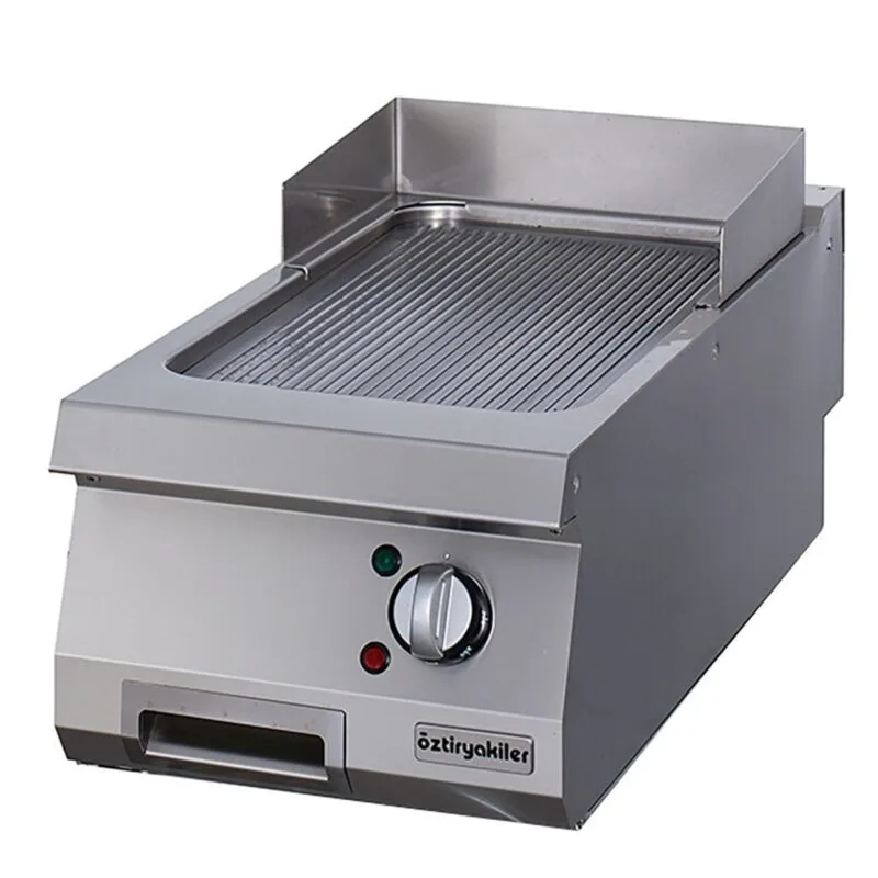 Öztiryakiler 900 Seri, Grill Plate, Set Üstü, Oluklu, Elektirikli, Krom, 40x90 cm, 6644