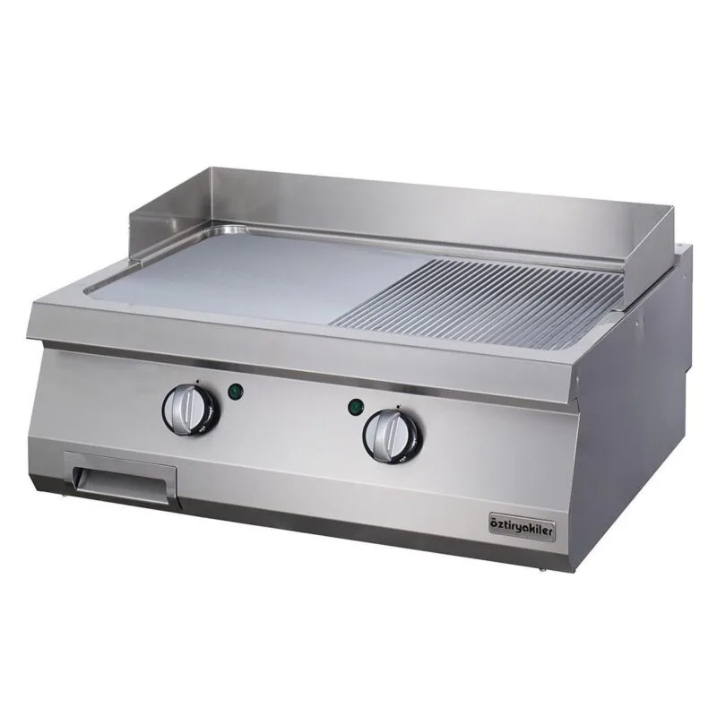 Öztiryakiler 900 Seri, Grill Plate, Set Üstü, Yarı Oluklu, Elektrikli, 80x90 cm, 6644