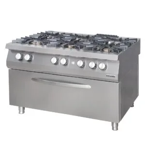 Öztiryakiler 900 Seri Kuzine, Büyük Fırınlı, Elektirikli, 6 Açık Ateş, 120x90x85, 6644