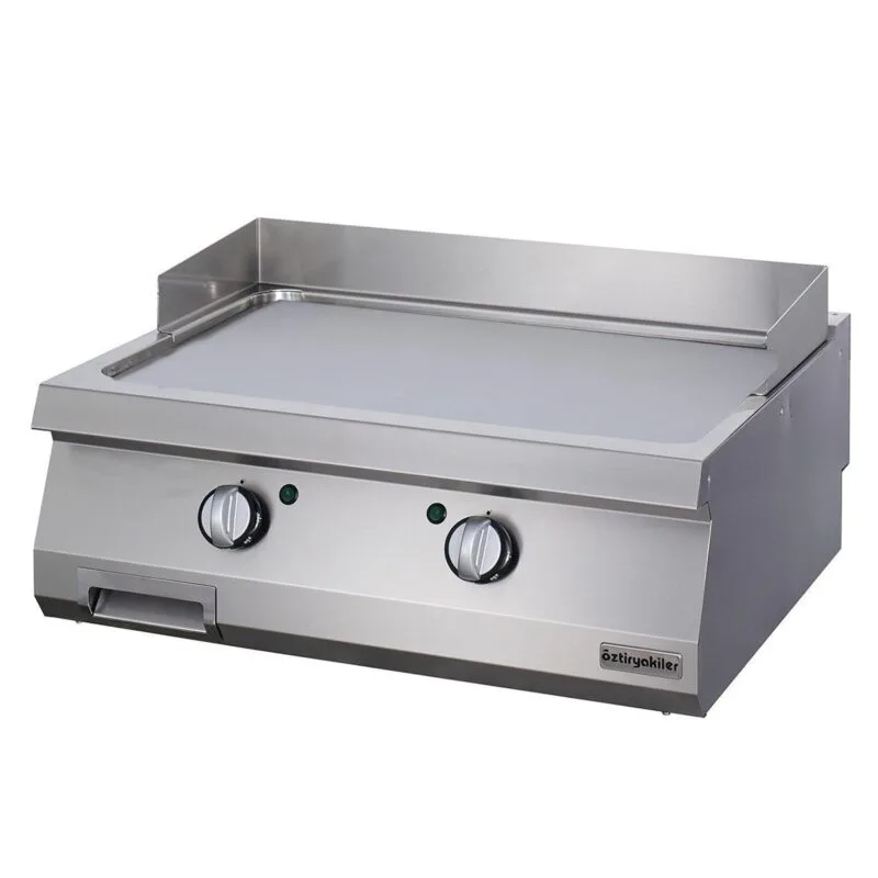 Öztiryakiler 900 Seri Set Üstü Grill Pleyt, Düz, Elektirikli, Krom, 80x90 cm, 6644