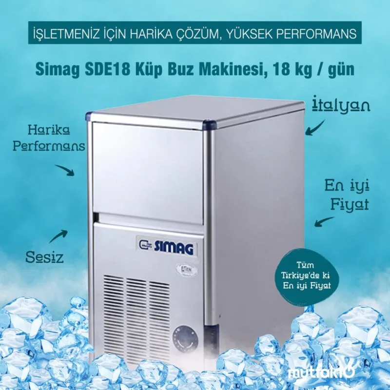Simag SDE18 Küp Buz Makinesi, 18 kg/gün,6644