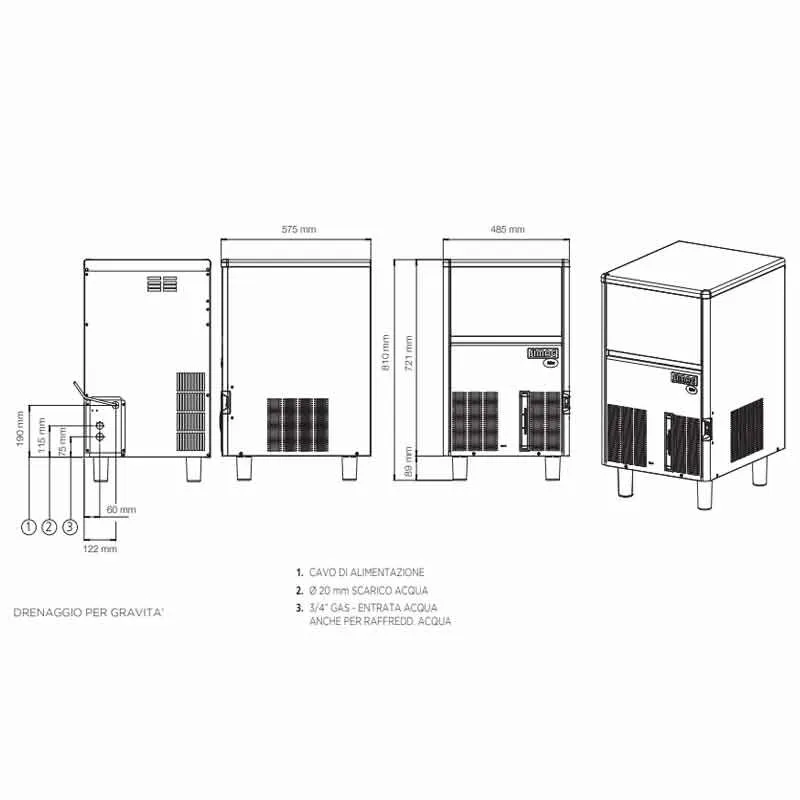 Simag SDE50 Küp Buz Makinesi, 47 kg/gün,6644