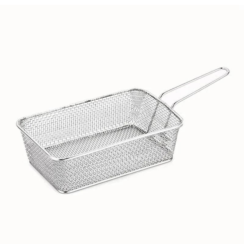 Altınbaşak A 015 02 Paslanmaz Dikdörtgen Derin Hasır Sunum Sepeti 20x12x8 Cm