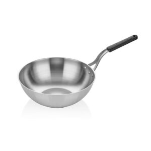 Altınbaşak A 107WK 28S İndüksiyon Çelik Wok Tava 28 cm Siyah Saplı