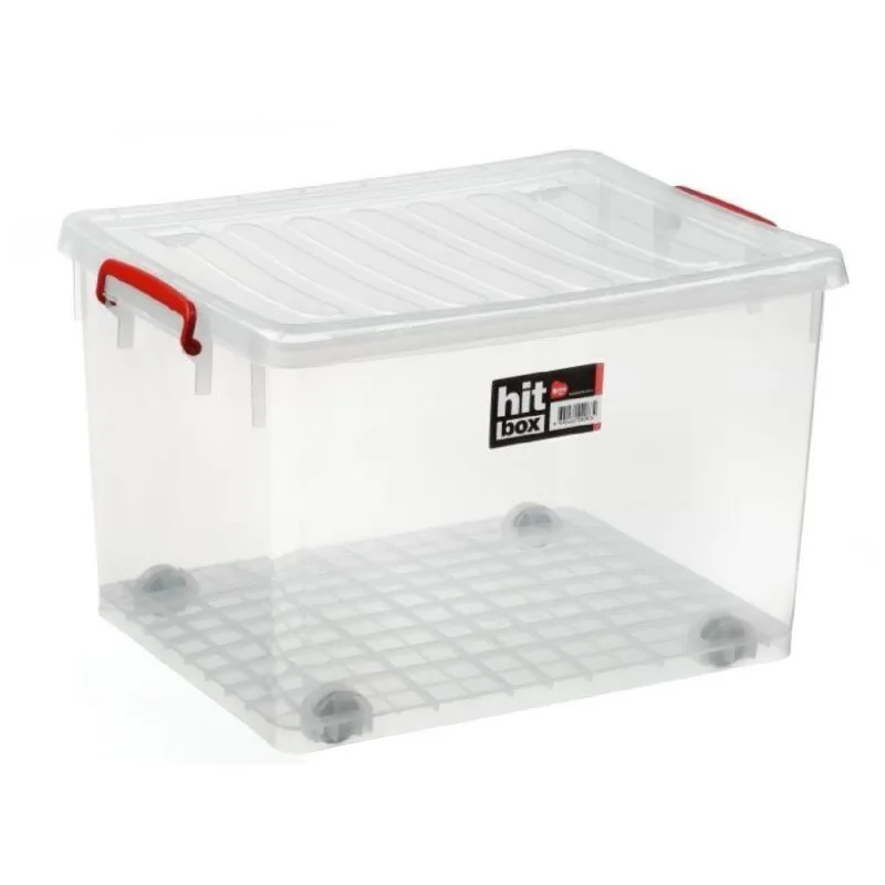 Bora Plastik Hit Box Tekerlekli Kasa 50 Litre Şeffaf