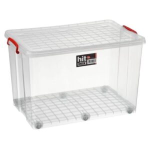 Bora Plastik Hit Box Tekerlekli Saklama Kabı 67 L Şeffaf