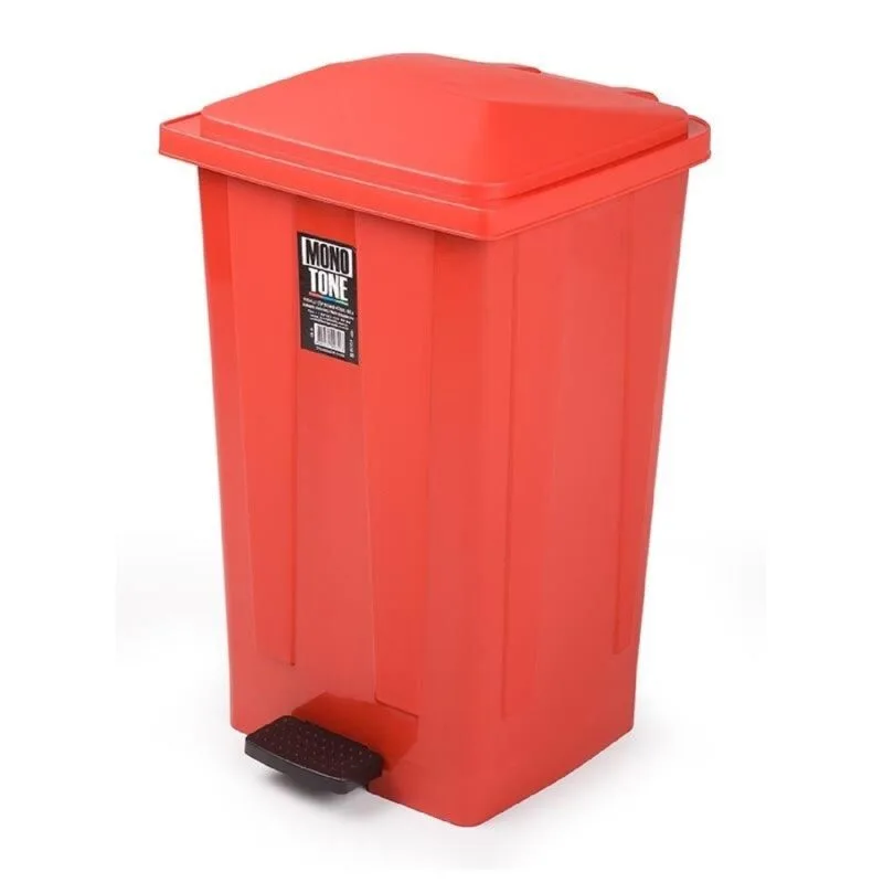 Bora Plastik Pedallı Çöp Kovası No:4 48 Litre Kırmızı