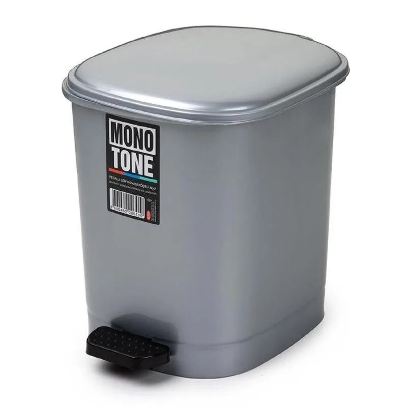 Bora Plastik Pedallı Çöp Kovası No:2 10 Litre Gri