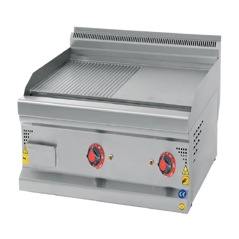 CSA 900 Seri Yarı Oluklu Pleyt Izgara Set Üstü Elektrikli 80x90 Cm