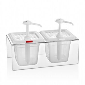 GastroPlast GDP-02 Pompalı Sos Dispenseri 2'li Şeffaf