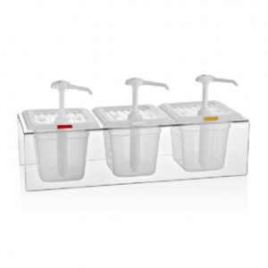 GastroPlast GDP-03 Pompalı Sos Dispenseri 3'lü Şeffaf