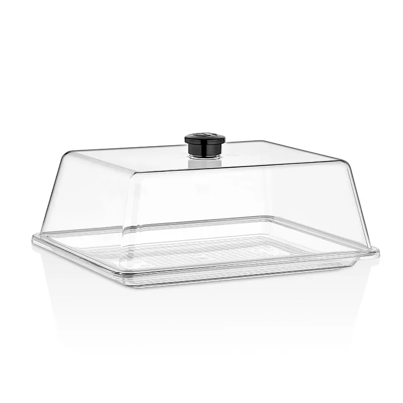 GastroPlast Polikarbon Fanus 21x27 cm Siyah Kulplu