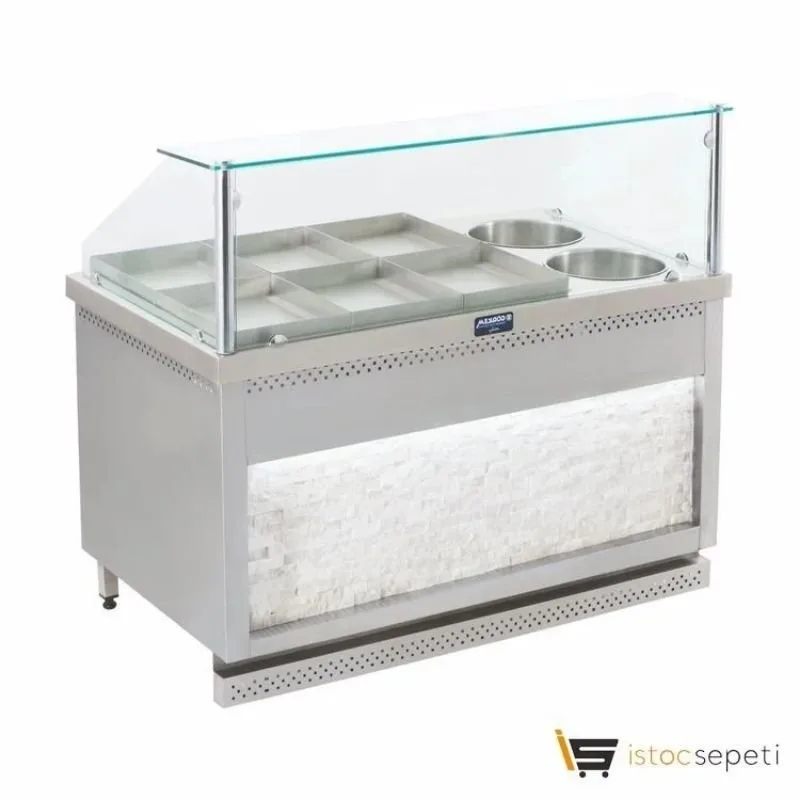 Görkem Sulu Yemek Tezgahı 8+4 Tepsili Elektrikli 210x85 Cm