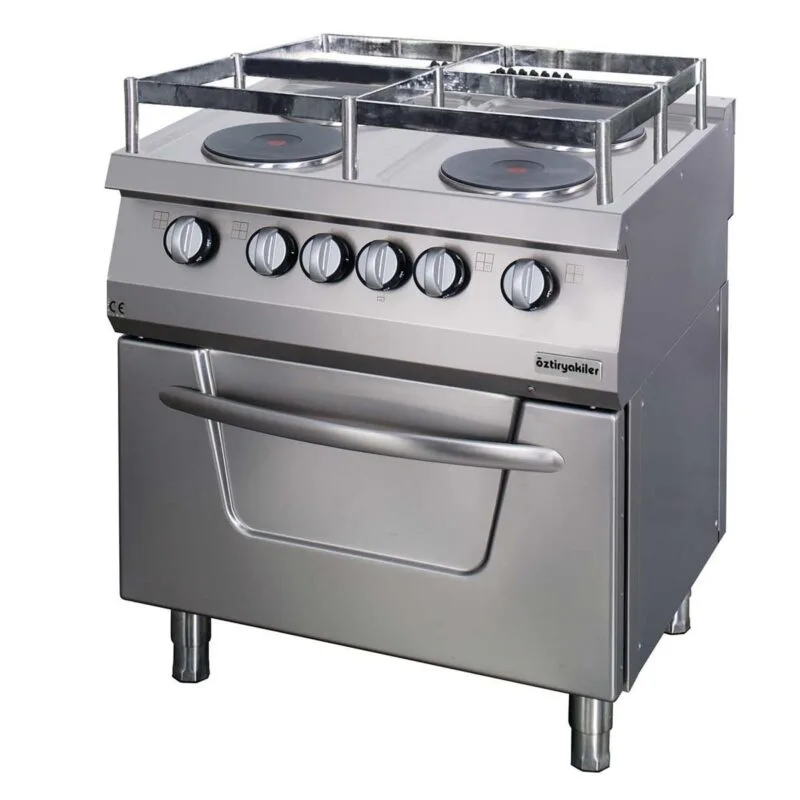 Öztiryakiler 900 Seri Kuzine, Fırınlı, Elektrikli, 4 Kare Plate, 80x90x85, Gemi Model, 6644