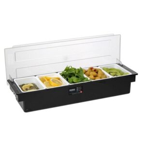 Bora Plastik Bar Konteyner Kapaklı 5 Bölmeli Siyah