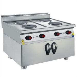 CSA 900 Edge Seri 4 Yuvarlak Pleytli Ocak Dolaplı Elektrikli 80x90 Cm