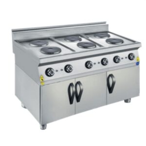 CSA 900 Edge Seri 6 Yuvarlak Pleytli Ocak Dolaplı Elektrikli 120x90 Cm