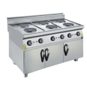 CSA 900 Edge Seri 6 Yuvarlak Pleytli Ocak Dolaplı Elektrikli 120x90 Cm