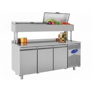 CSA CS.TEK.3.700.YM Yükseltilmiş Make Up Buzdolabı 3 Kapılı 188x70 Cm 474 L 304 Kalite