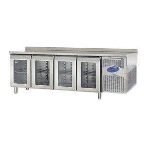 CSA CS.TEK.4.700.C Tezgah Tipi Buzdolabı 4 Cam Kapılı 235x70 Cm 632 L 304 Kalite