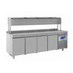 CSA CS.TEK.4.700.YM Yükseltilmiş Make Up Buzdolabı 4 Kapılı 235x70 Cm 632 L 304 Kalite