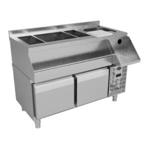 Empero Set Altı Derin 2 Çekmeceli Buzdolabı + Kokteyl Tezgahı 160x60x85 Cm