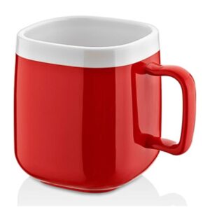 GastroPlast Kare Kupa 330 ml Polikarbon Kırmızı Beyaz