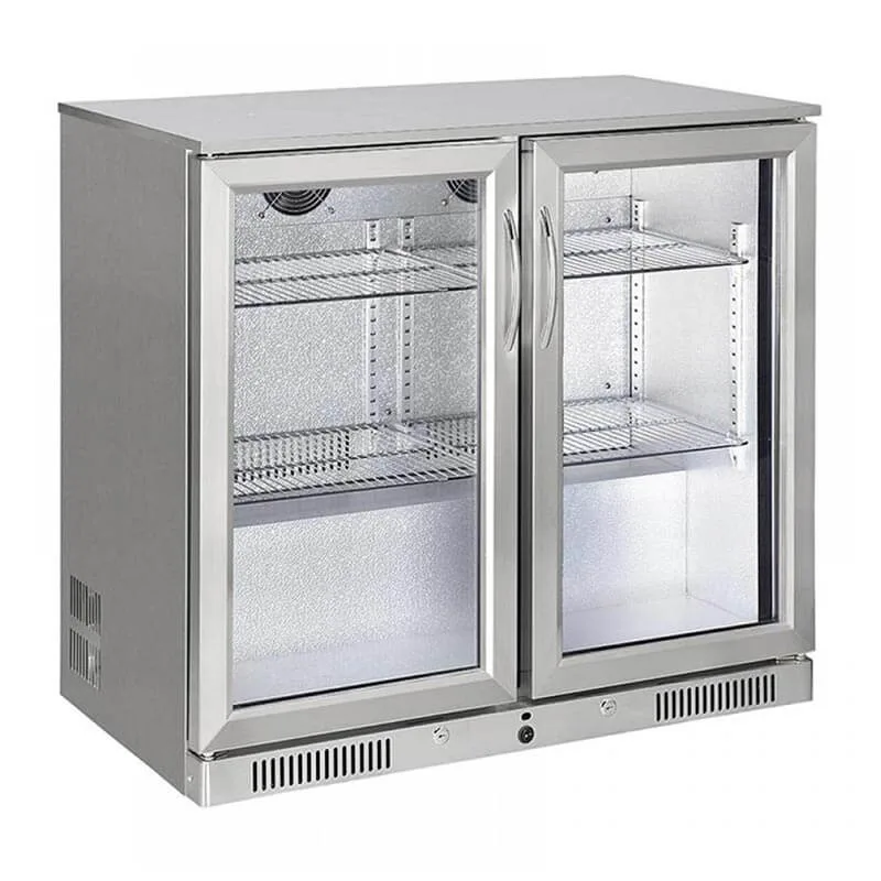 Gtech SC-208F-S Basic Line Bar Tipi Şişe Soğutucu 2 Kapılı, Inox