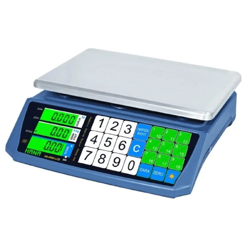 Hana HS-5500 Fiyat Hesaplamalı Terazi LCD Gösterge 60 Kg