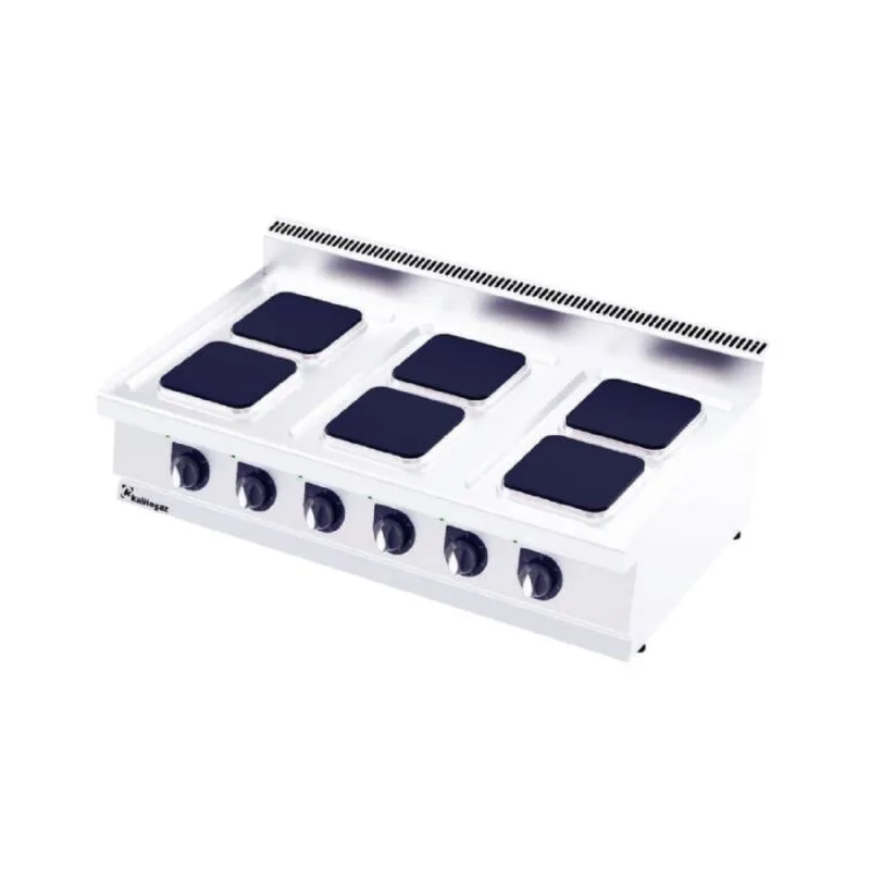 Kalitegaz C1270ES 700 Seri Set Üstü Altılı Ocak Pleytli 120x70 Cm Kare Elektrikli 400 V