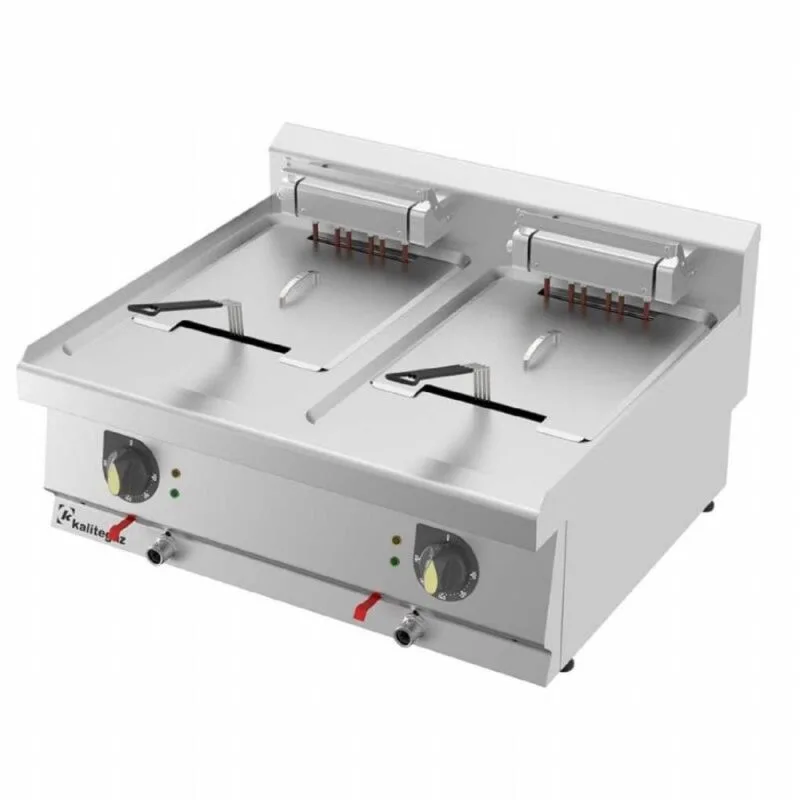 Kalitegaz F8070E 700 Seri Fritöz Çift Gözlü Set Üstü 80x70 Cm 13+13 L Elektrikli 400 V