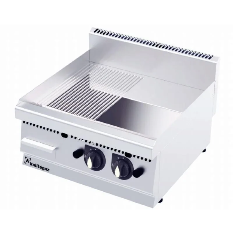 Kalitegaz GS6060GC 600 Seri Krom Kaplı Pleyt Izgara Yarı Oluklu 60x60 Cm Gazlı