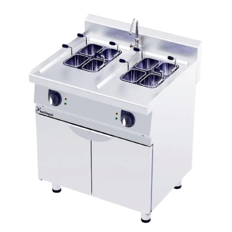 Kalitegaz PCCS8070E 700 Seri Dolaplı Makarna Haşlama Fritözü Çift Gözlü 80x70 Cm 19+19 L Monoblok Elektrikli 400 V